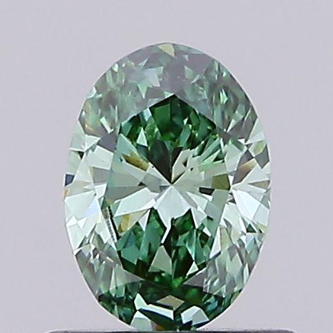 0.53 Ct. Fancy Vivid Green Oval Lab Grown Diamond