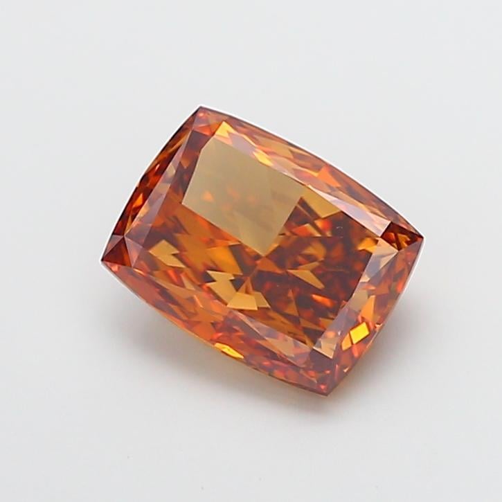 5.03 Ct. Fancy Intense  Orange Cushion Lab Grown Diamond