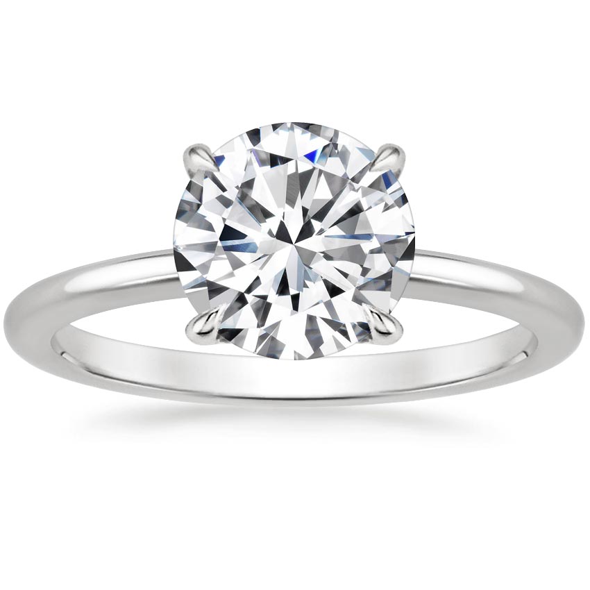 Platinum Secret Halo Diamond Ring, large top view