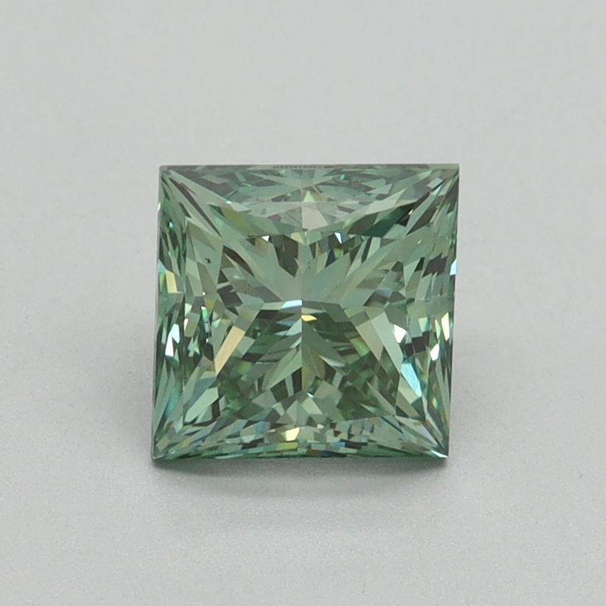 1.54 Ct. Fancy Vivid Green Princess Lab Grown Diamond