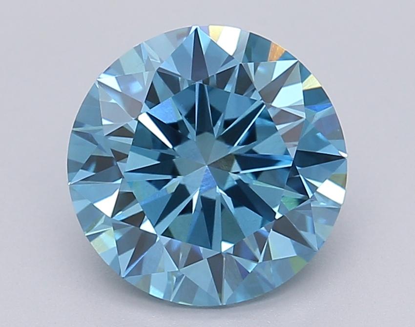 2.00 Ct. Fancy Vivid Blue Round Lab Grown Diamond