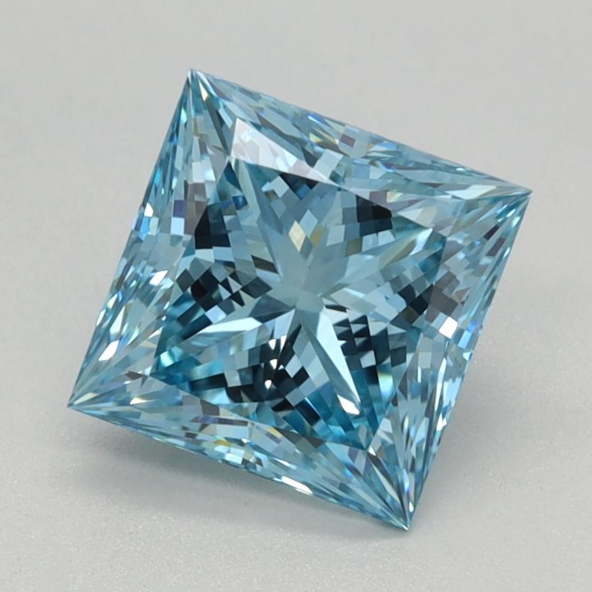 1.58 Ct. Fancy Vivid Blue Princess Lab Grown Diamond