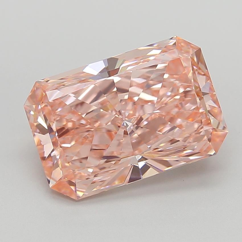 7.03 Ct. Fancy Vivid  Pink Radiant Lab Grown Diamond