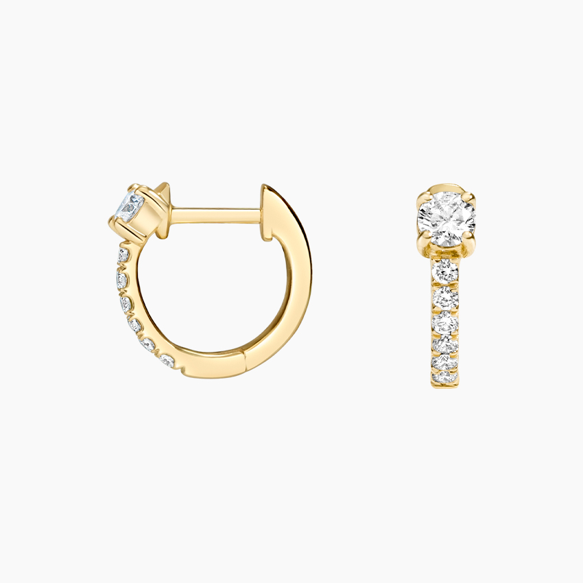 14K Yellow Gold Taylor Lab Diamond Huggie Earrings (1/3 ct. tw.)