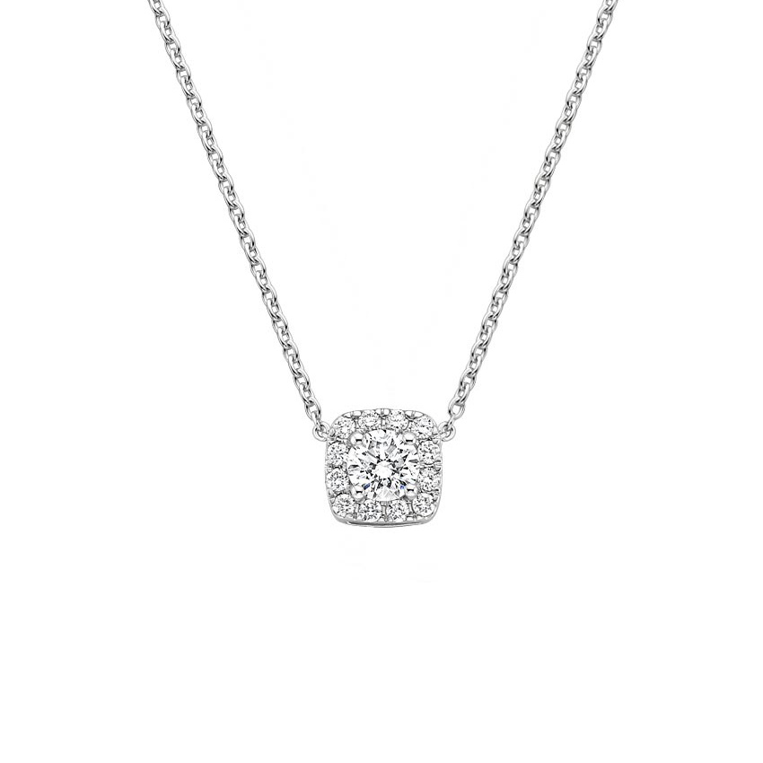 diamond cushion necklace