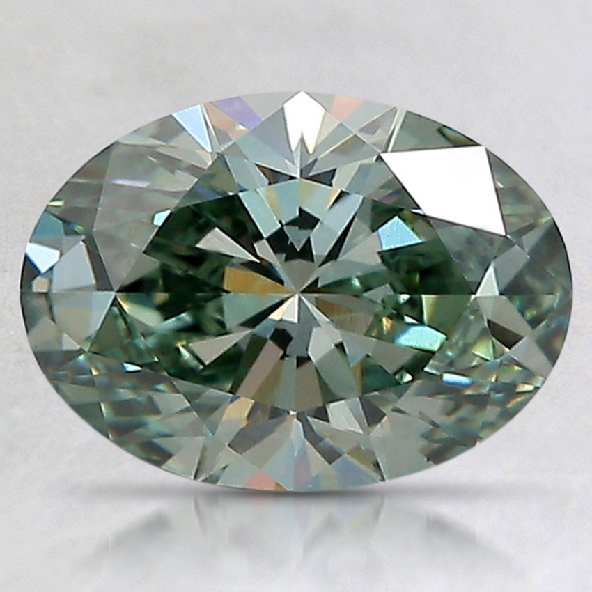 1.70 Ct. Fancy Vivid Green Oval Lab Created Diamond