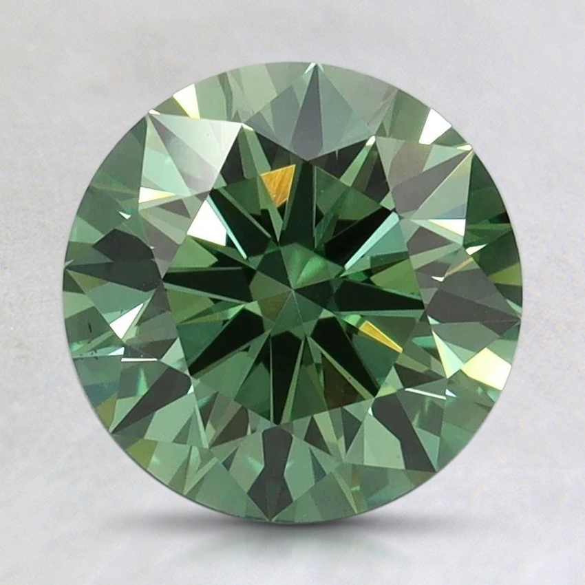 2.29 Ct. Fancy Vivid Pacific Green Round Lab Grown Diamond, top view