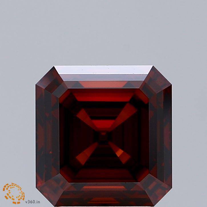 3.12 Ct. Fancy Deep Orange Asscher Lab Grown Diamond