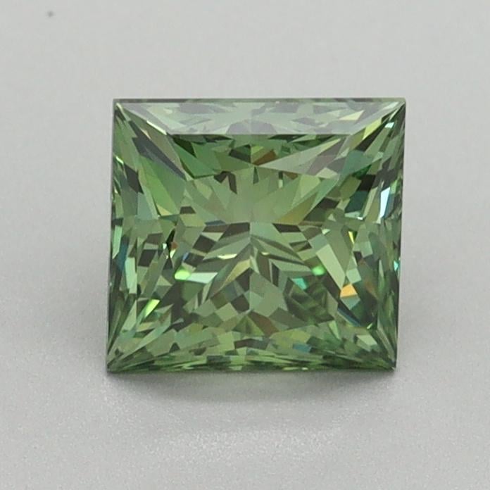 1.10 Ct. Fancy Vivid Green Princess Lab Grown Diamond