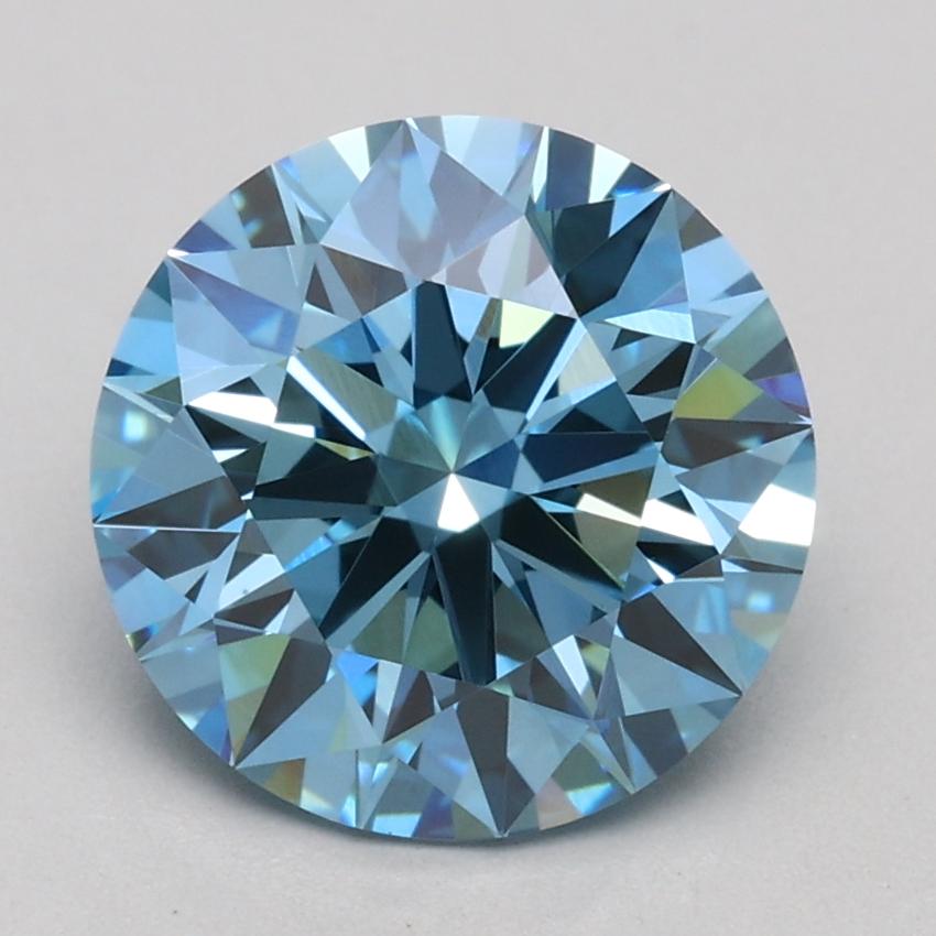 2.01 Ct. Fancy Vivid Blue Round Lab Grown Diamond