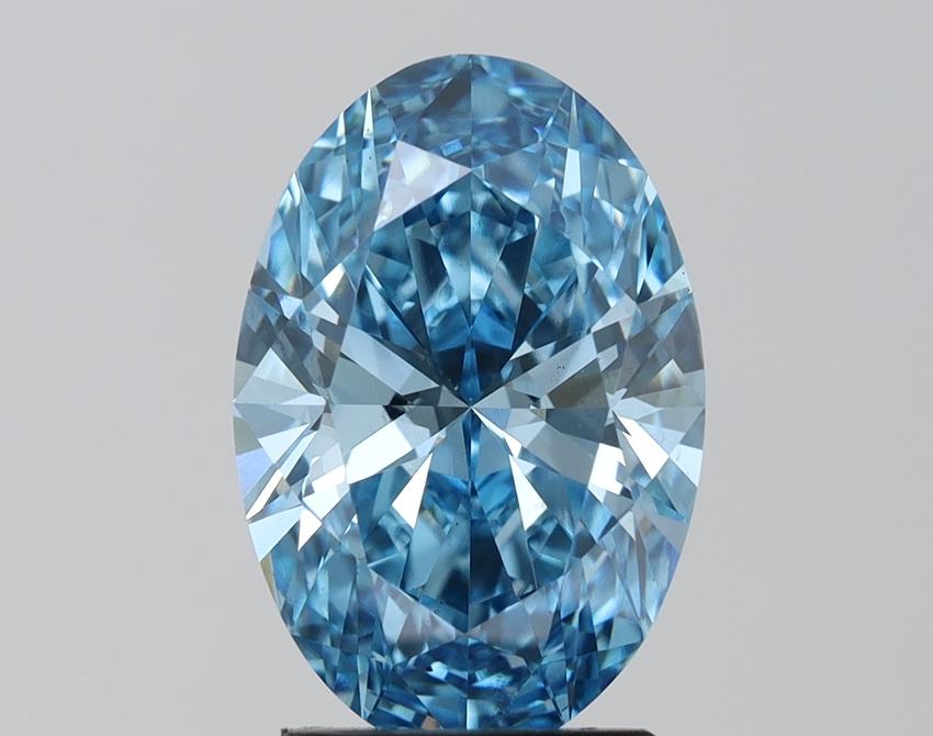 3.07 Ct. Fancy Vivid  Blue Oval Lab Grown Diamond