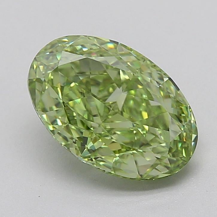 2.04 Ct. Fancy Vivid  Green Oval Lab Grown Diamond