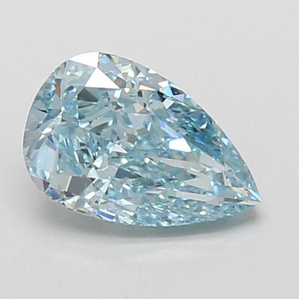 1.23 Ct. Fancy Intense Greenish Blue Pear Lab Grown Diamond