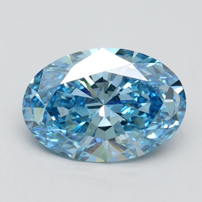 2.78 Ct. Fancy Vivid Blue Oval Lab Grown Diamond