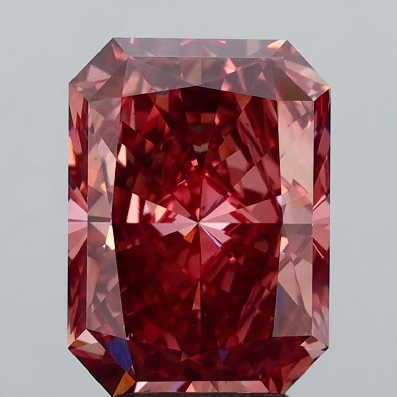 3.71 Ct. Fancy Vivid Brownish Pink Radiant Lab Grown Diamond