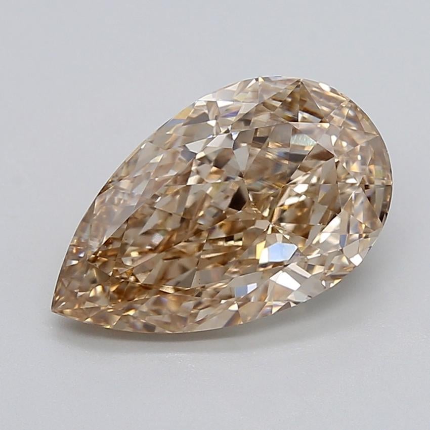 4.01 Ct. Very Light  Brown Pear Lab Grown Diamond