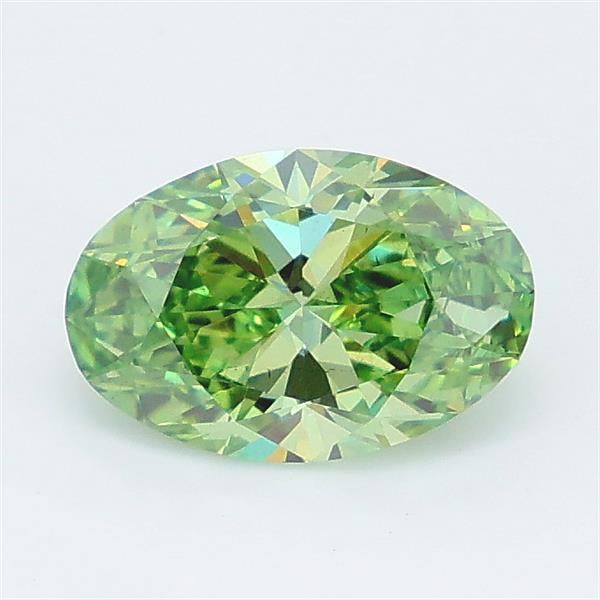 1.50 Ct. Fancy Vivid Green Oval Lab Grown Diamond