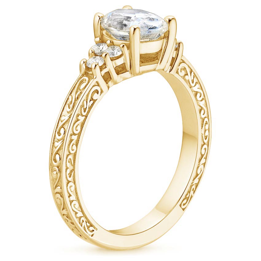 18K Yellow Gold Adorned Trio Diamond Ring