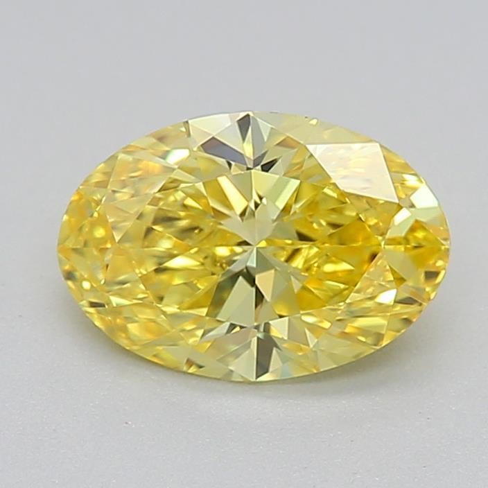 0.53 Ct. Fancy Vivid Yellow Oval Lab Grown Diamond