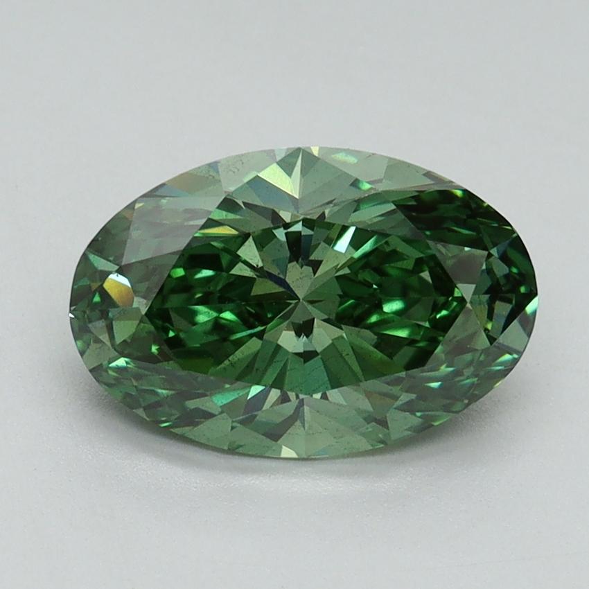 2.06 Ct. Fancy Vivid Green Oval Lab Grown Diamond