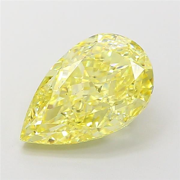 2.43 Ct. Fancy Intense Yellow Pear Lab Grown Diamond