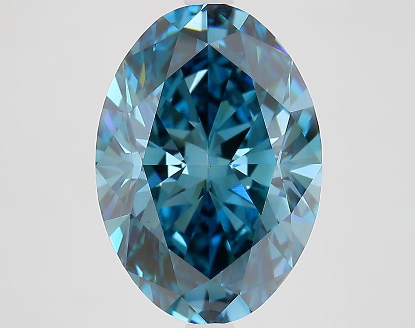 5.06 Ct. Fancy Vivid Blue Oval Lab Grown Diamond