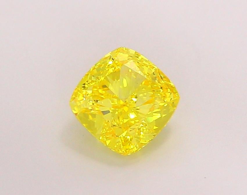 2.01 Ct. Fancy Vivid Yellow Cushion Lab Grown Diamond