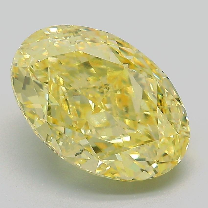 3.94 Ct. Fancy Intense Yellow Oval Lab Grown Diamond