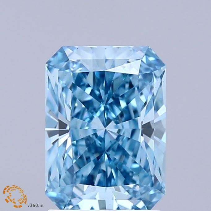 2.03 Ct. Fancy Vivid Blue Radiant Lab Grown Diamond