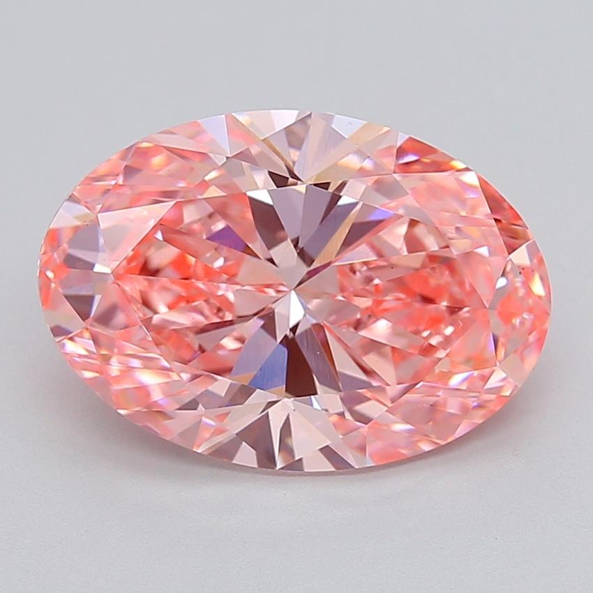 6.01 Ct. Fancy Vivid  Pink Oval Lab Grown Diamond