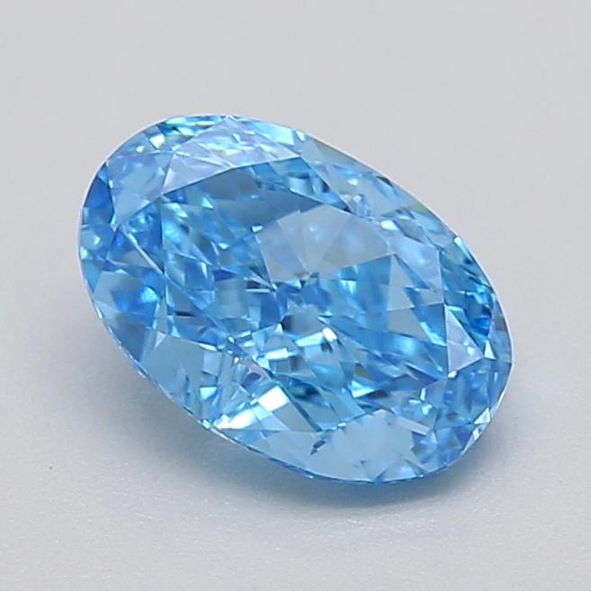 0.54 Ct. Fancy Vivid  Blue Oval Lab Grown Diamond