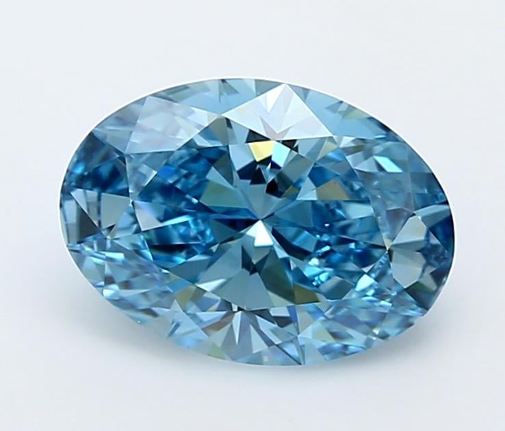 2.46 Ct. Fancy Vivid  Blue Oval Lab Grown Diamond