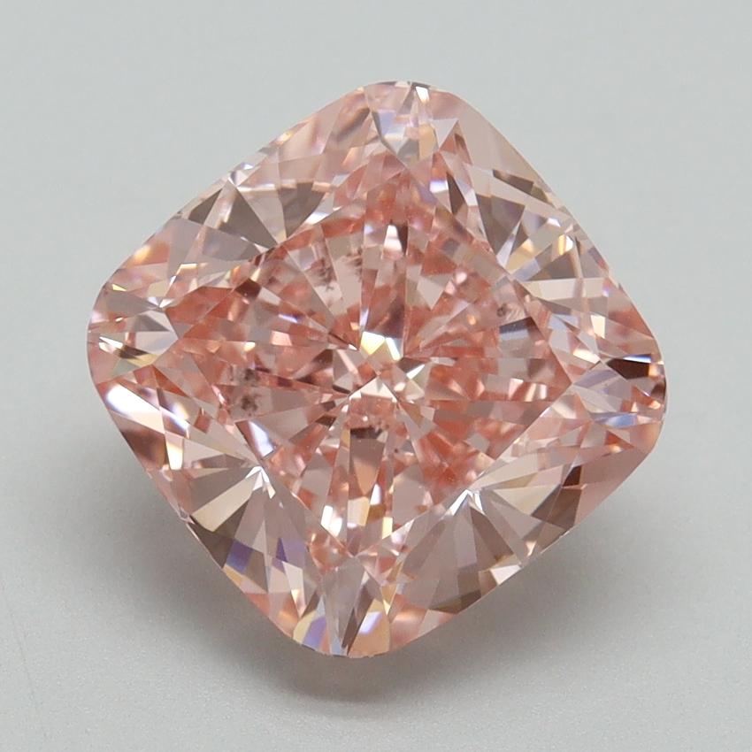 4.51 Ct. Fancy Vivid Pink Cushion Lab Grown Diamond