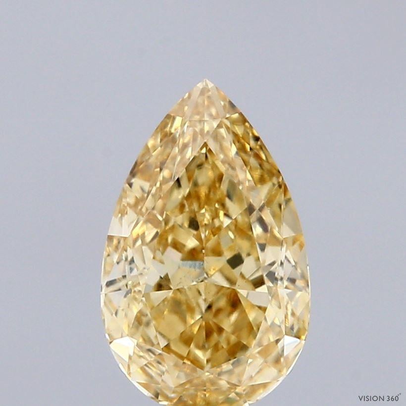 2.07 Ct. Fancy Intense Yellow Pear Lab Grown Diamond