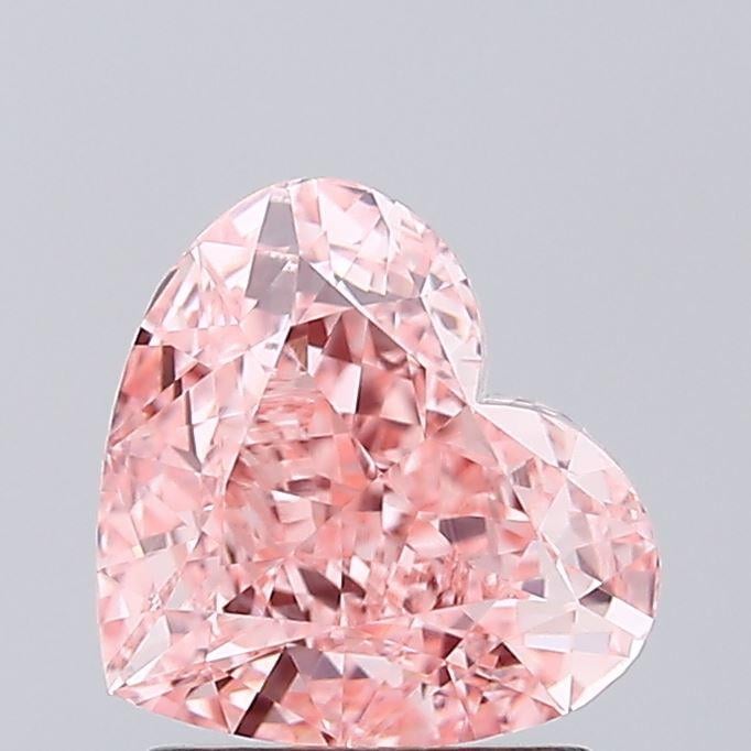 1.55 Ct. Fancy Vivid Pink Heart Lab Grown Diamond