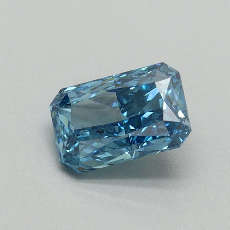 0.74 Ct. Fancy Vivid Malibu Blue Radiant Lab Grown Diamond