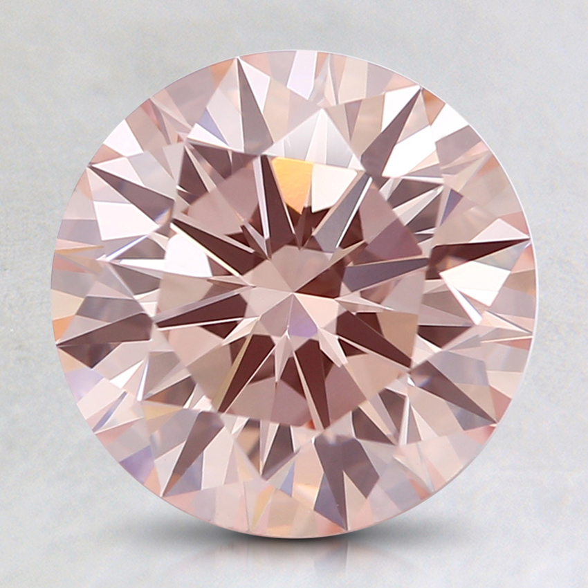 2.21 Ct. Fancy Light Orangy Pink Round Lab Grown Diamond