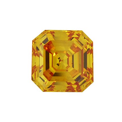 Orange Asscher Lab Grown Diamond
