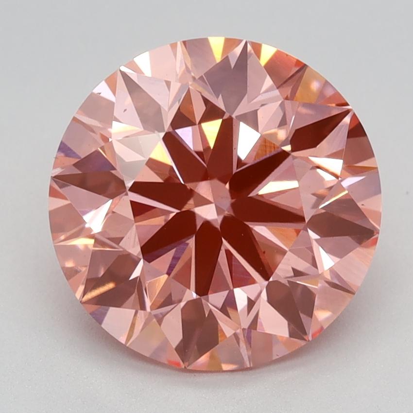 2.70 Ct. Fancy Vivid Pink Round Lab Grown Diamond