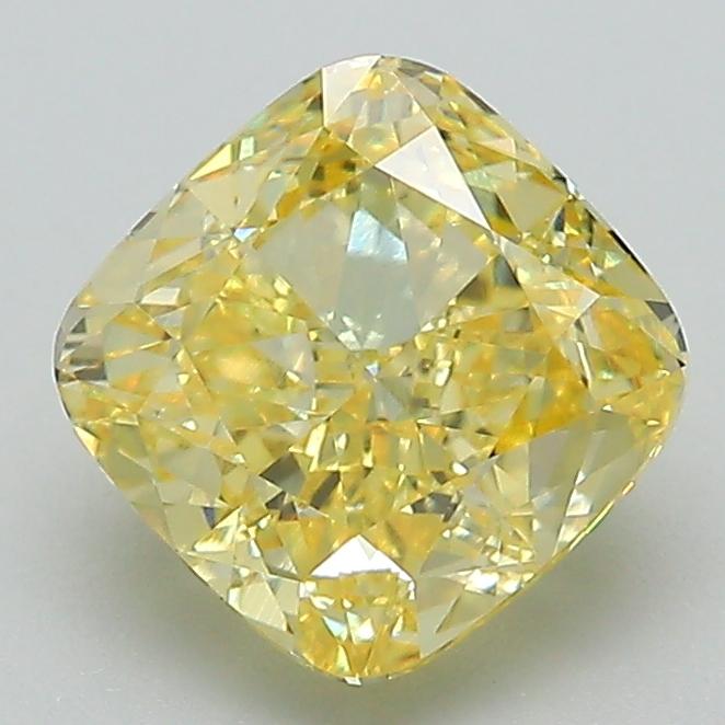 2.03 Ct. Fancy Intense Yellow Cushion Lab Grown Diamond
