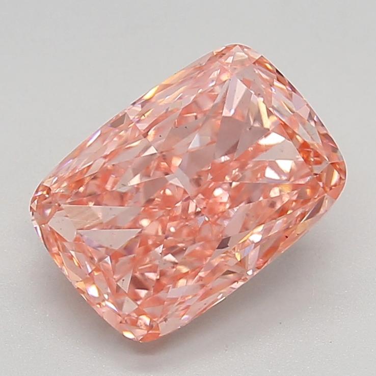 4.15 Ct. Fancy Vivid  Pink Cushion Lab Grown Diamond