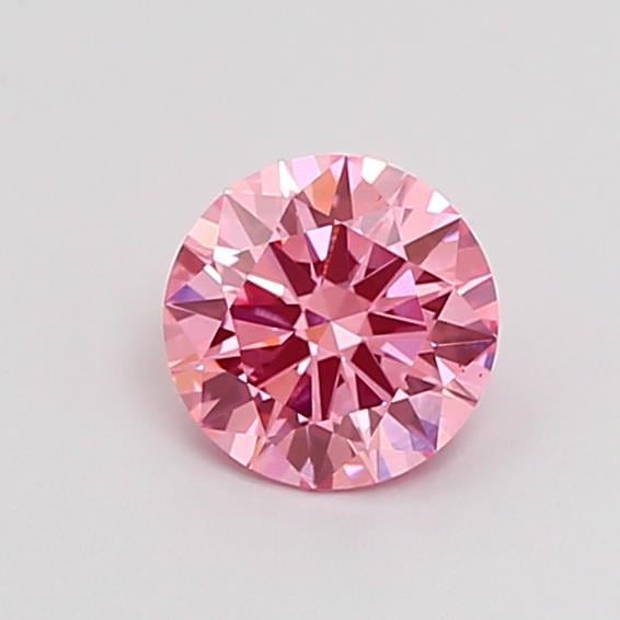 0.62 Ct. Fancy Vivid Ne Pink Round Lab Grown Diamond