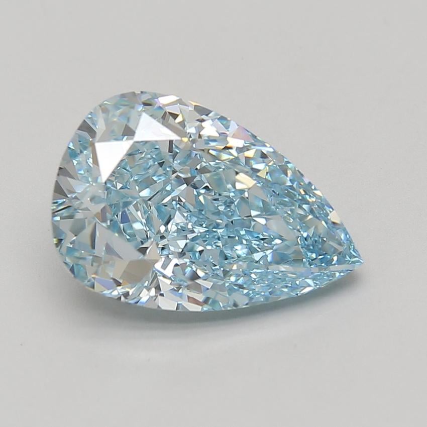 5.09 Ct. Fancy Vivid Blue Pear Lab Grown Diamond