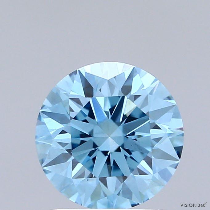 1.50 Ct. Fancy Vivid Blue Round Lab Grown Diamond
