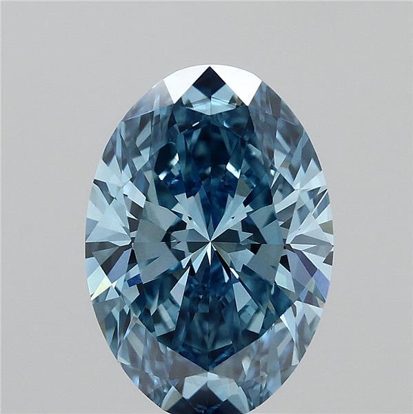 3.09 Ct. Fancy Vivid Blue Oval Lab Grown Diamond