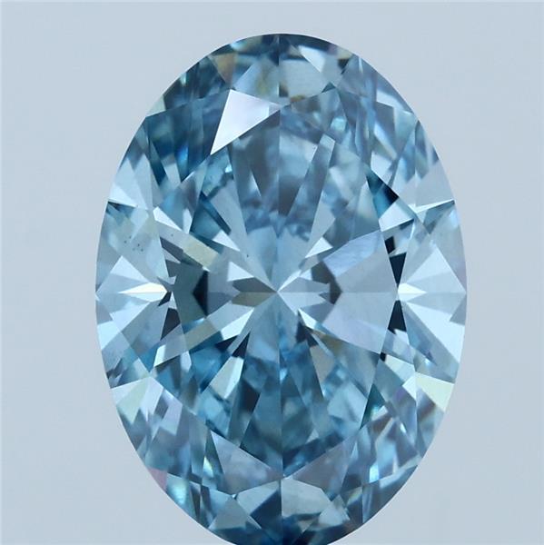3.20 Ct. Fancy Vivid Blue Oval Lab Grown Diamond