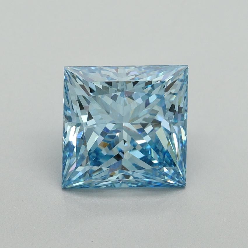 3.00 Ct. Fancy Vivid Blue Princess Lab Grown Diamond