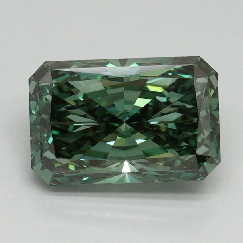 3.03 Ct. Fancy Vivid Pacific Green Radiant Lab Grown Diamond