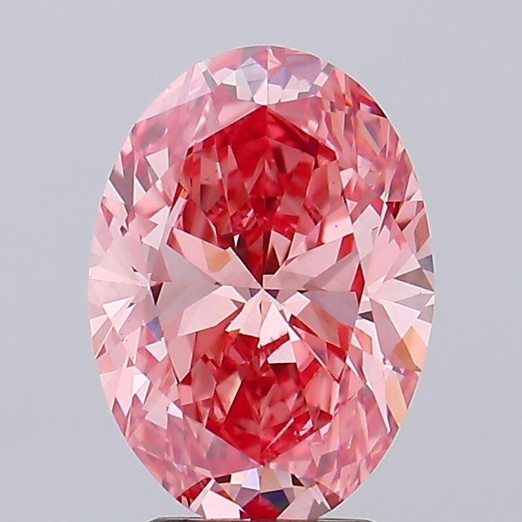 2.98 Ct. Fancy Vivid Pink Oval Lab Grown Diamond