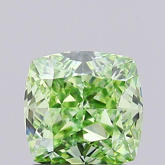 1.14 Ct. Fancy Intense Green Cushion Lab Grown Diamond